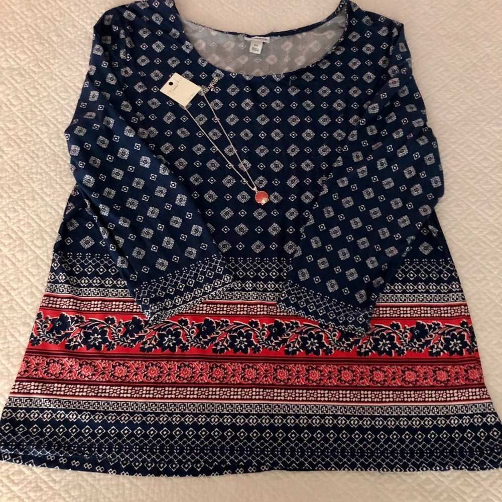 Women's Plus Size 2X 3/4 Sleeve Top NWOT